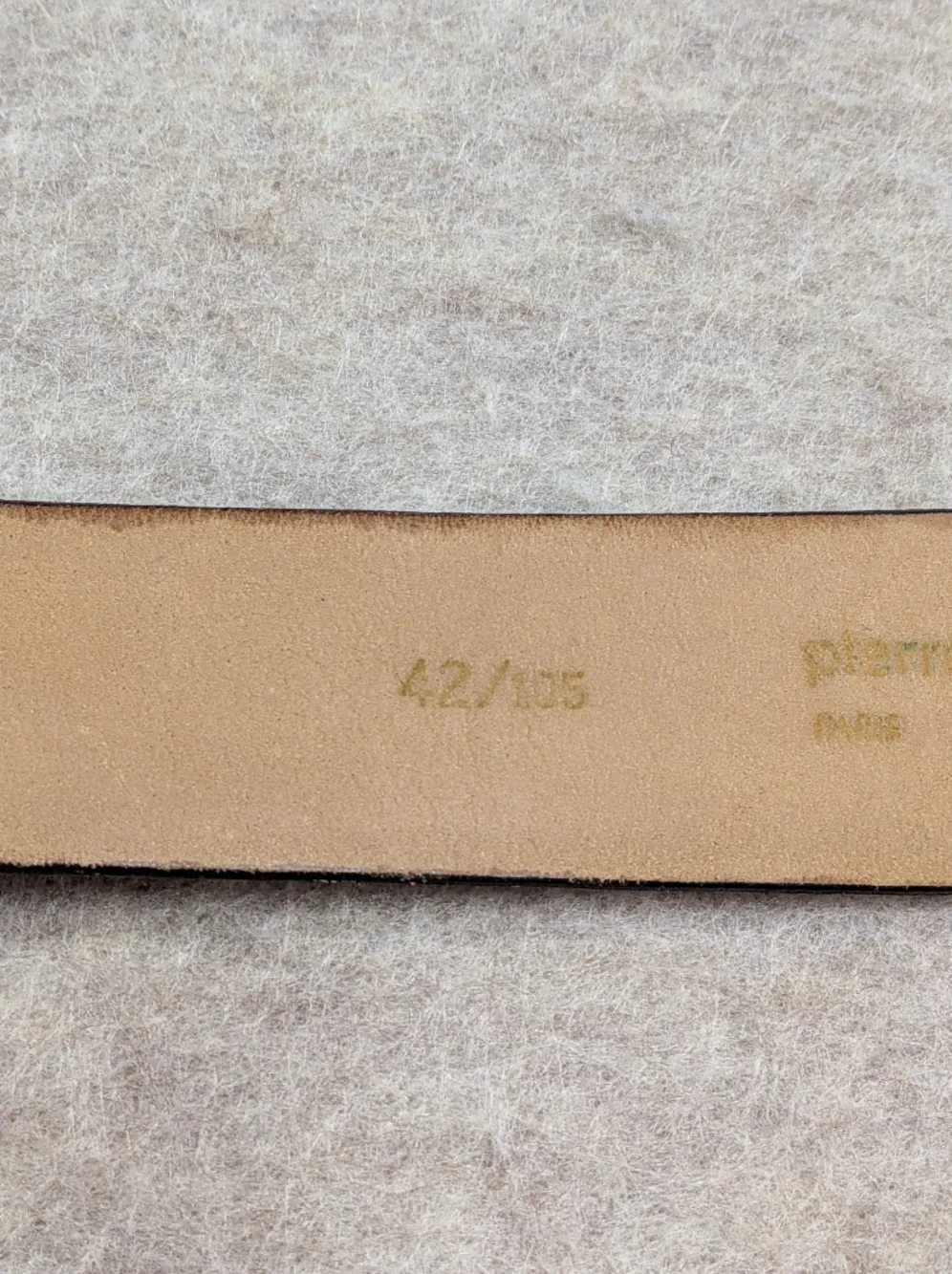 Pierre Cardin Brown Leather Belt Cowhide 47 Inches Good Condition
